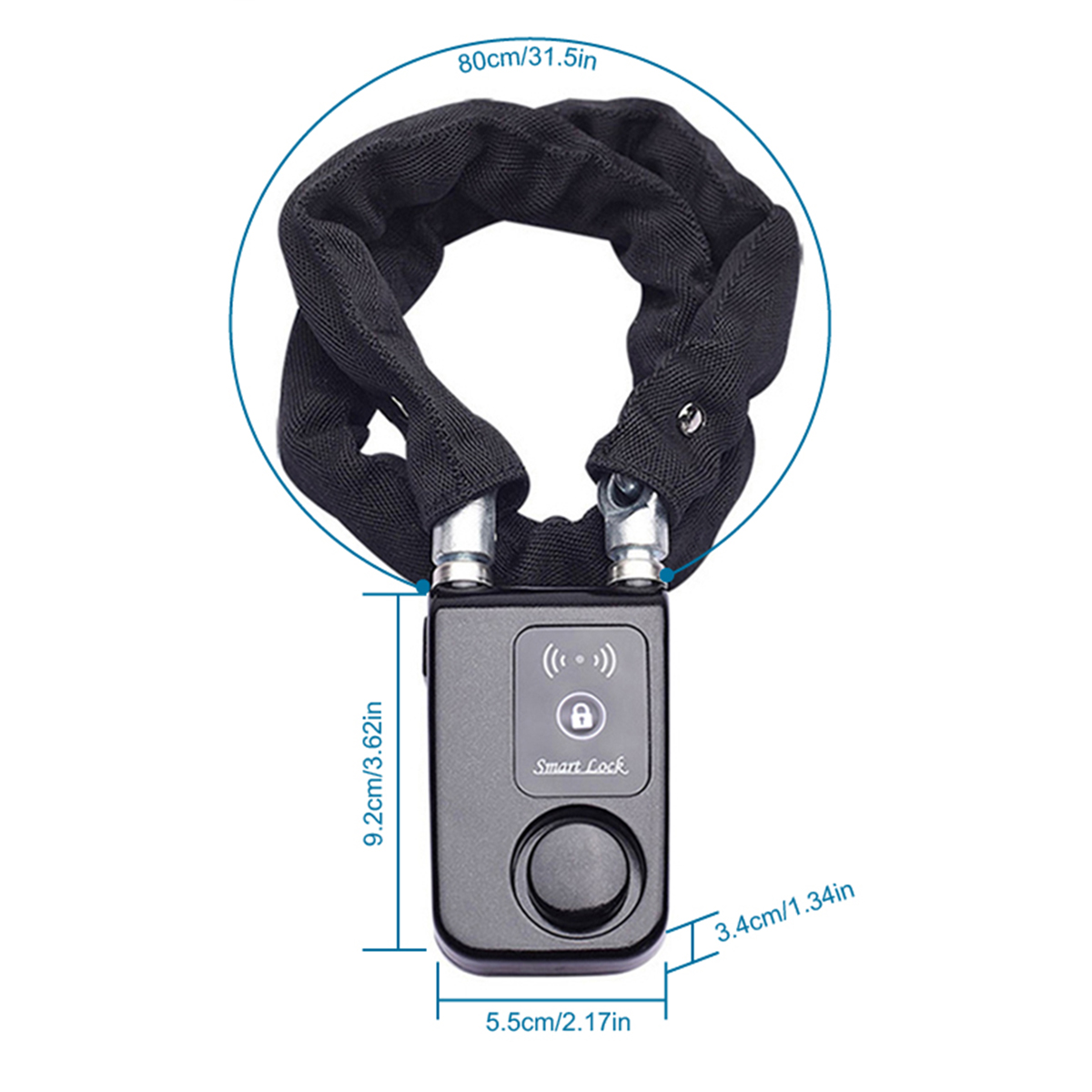 Security Chain Door - Slim Bluetooth kettingslot sleutelloos fiets-/motorfiets-/poort-/deurslot met