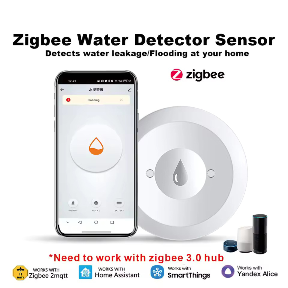Water Alarm Sensor - Werk met Tuya ZigBee 3.0 watersensor