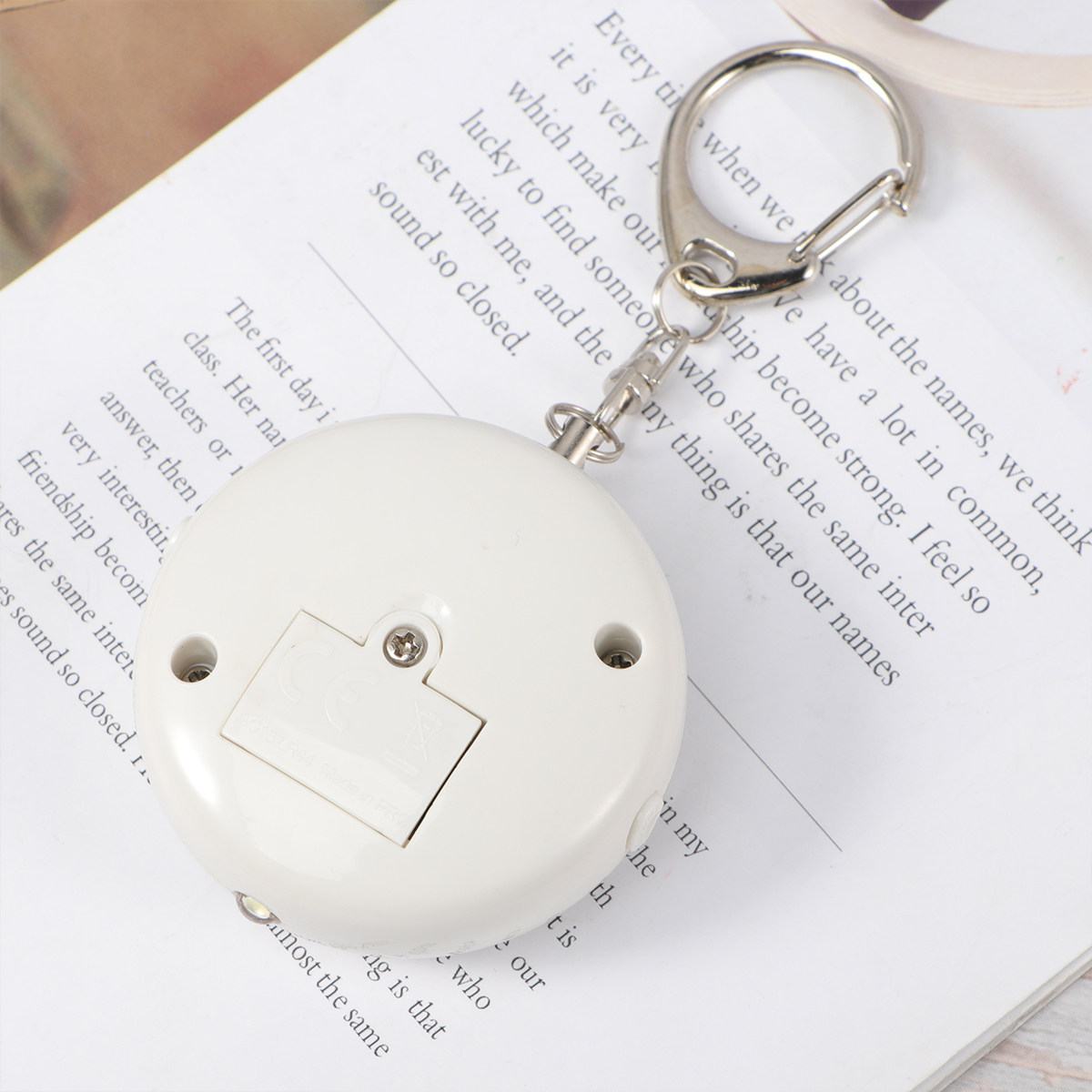 Personal Alarm Keychain - Noodalarmen Zwart Rond Elektronisch Persoonlijk Veiligheidsalarm