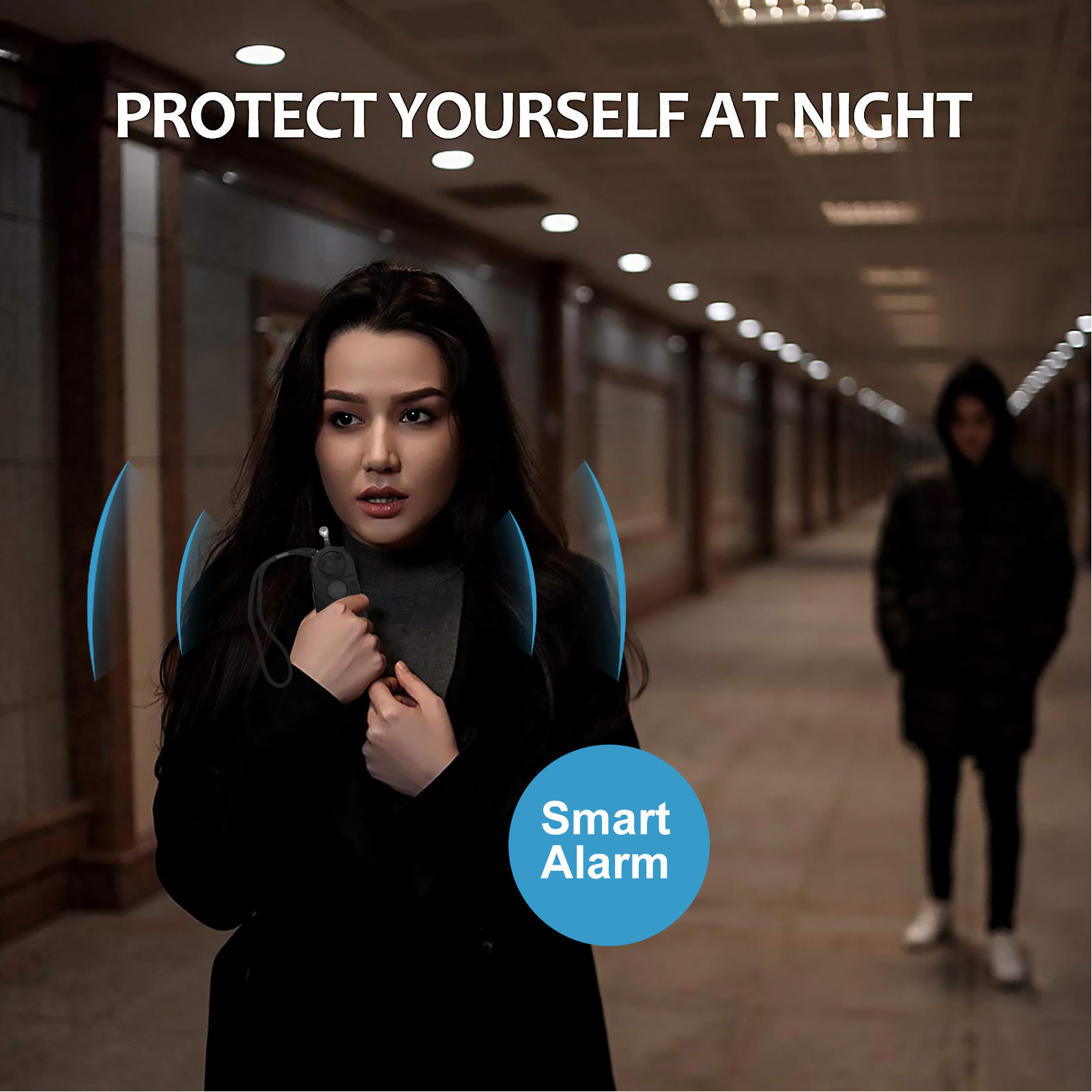 Personal Alarm Keychain - Persoonlijke alarm sleutelhanger met led-indicatielampje voor